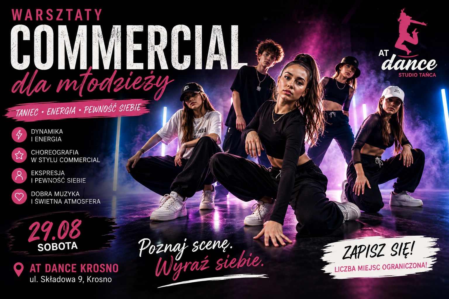 Warsztaty Commercial dla młodzieży w Krośnie 29 sierpnia