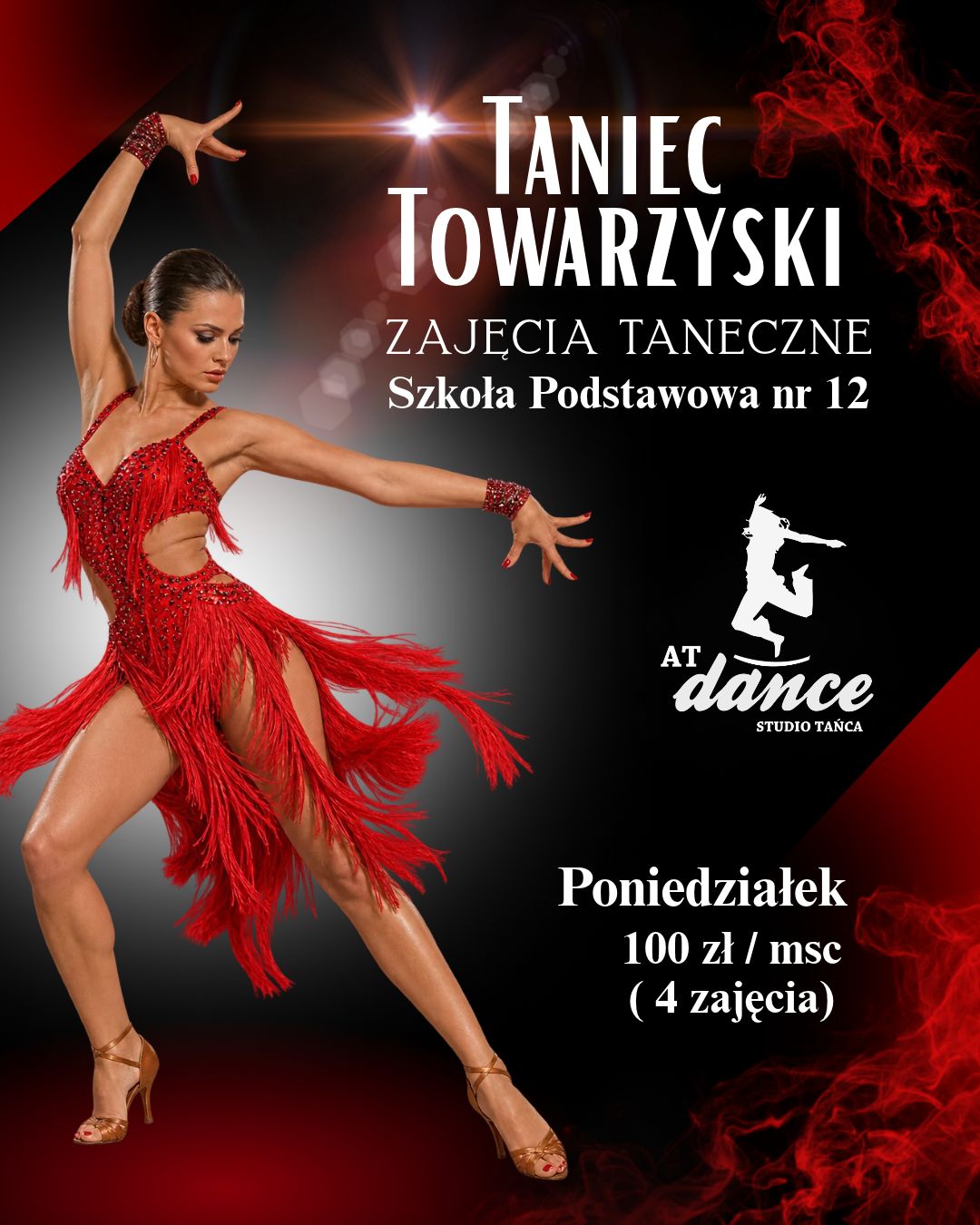 Zajęcia tańca towarzyskiego dla uczniów klas I–VIII w SP 12 w Jaśle – Studio Tańca AT DANCE